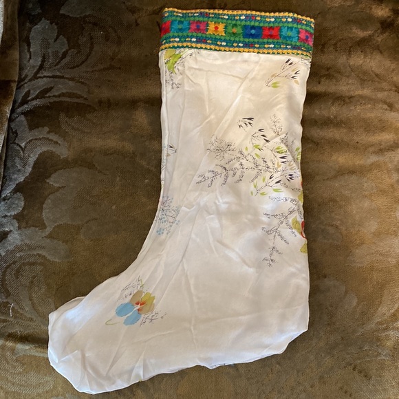 Johnny Was Boho Holiday Velvet Christmas Stocking With Embroidered Details - Picture 10 of 16
